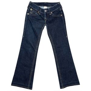 True Religion Vintage Dark Blue Wide-Leg Flare Jeans